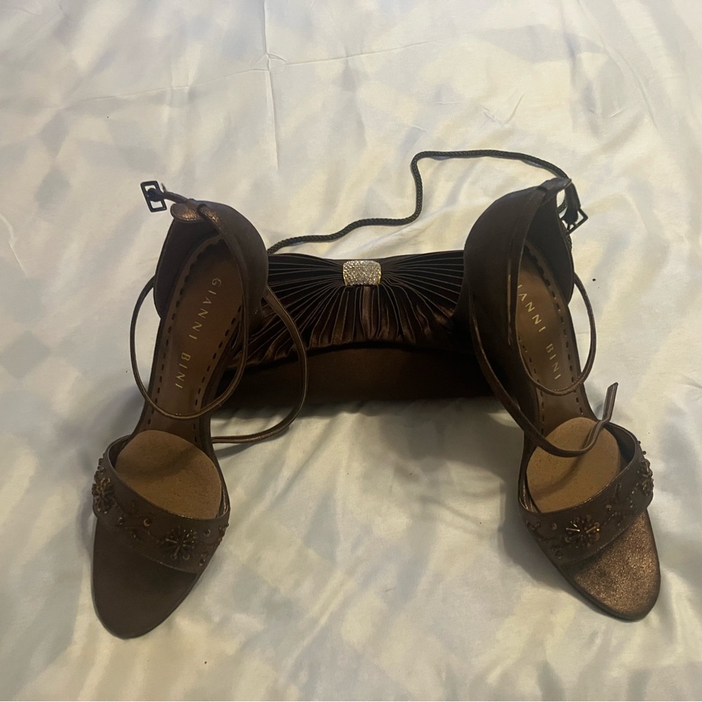 Gianni Bini Dark Brown Heels with Embellishments